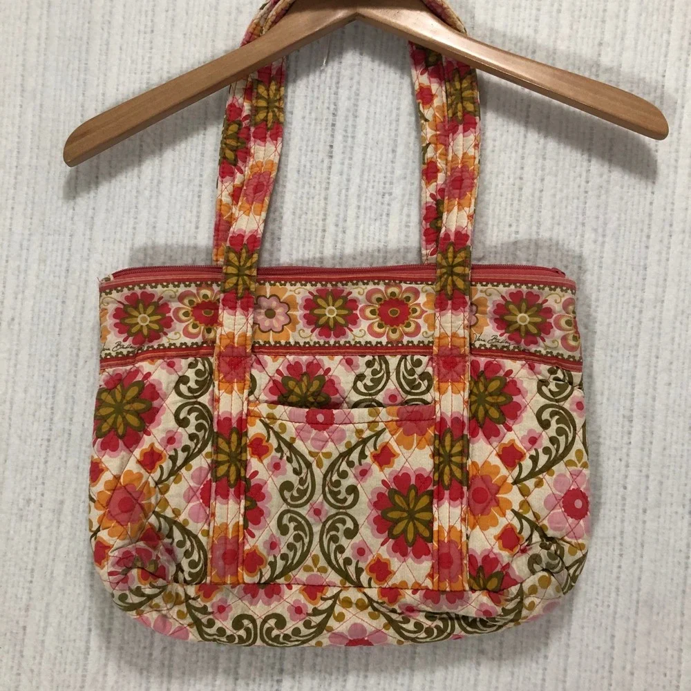 Vera Bradley Symphony in Hue‎ Quilted Floral Small Zip Tote Bag Shoulder Purse